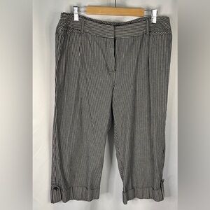 New Directions Black and White Dress Pants with Pinstripe‎ Pattern